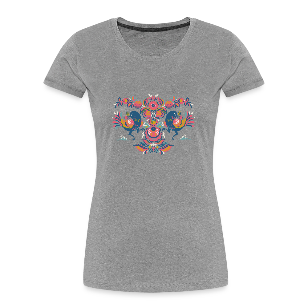 Vrouwen premium bio T-shirt - grijs gemêleerd