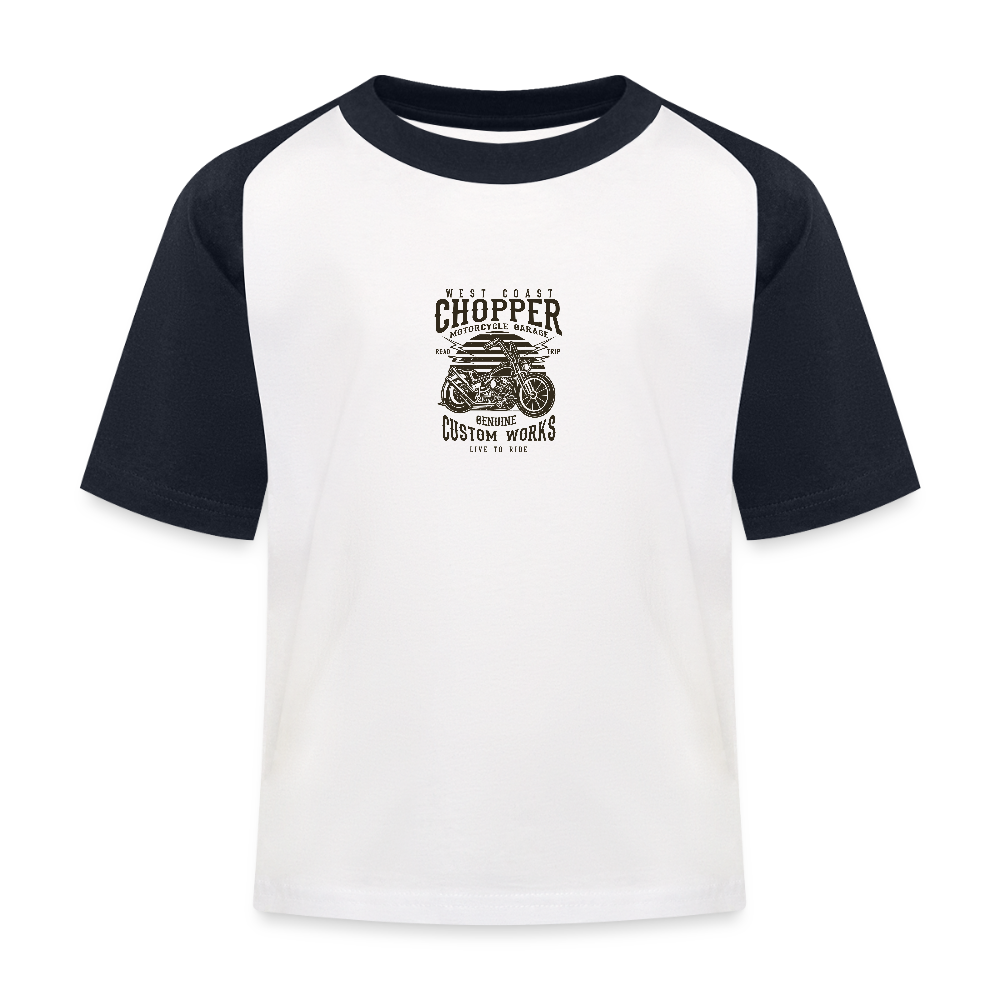 Kinderen baseball T-shirt - wit/navy