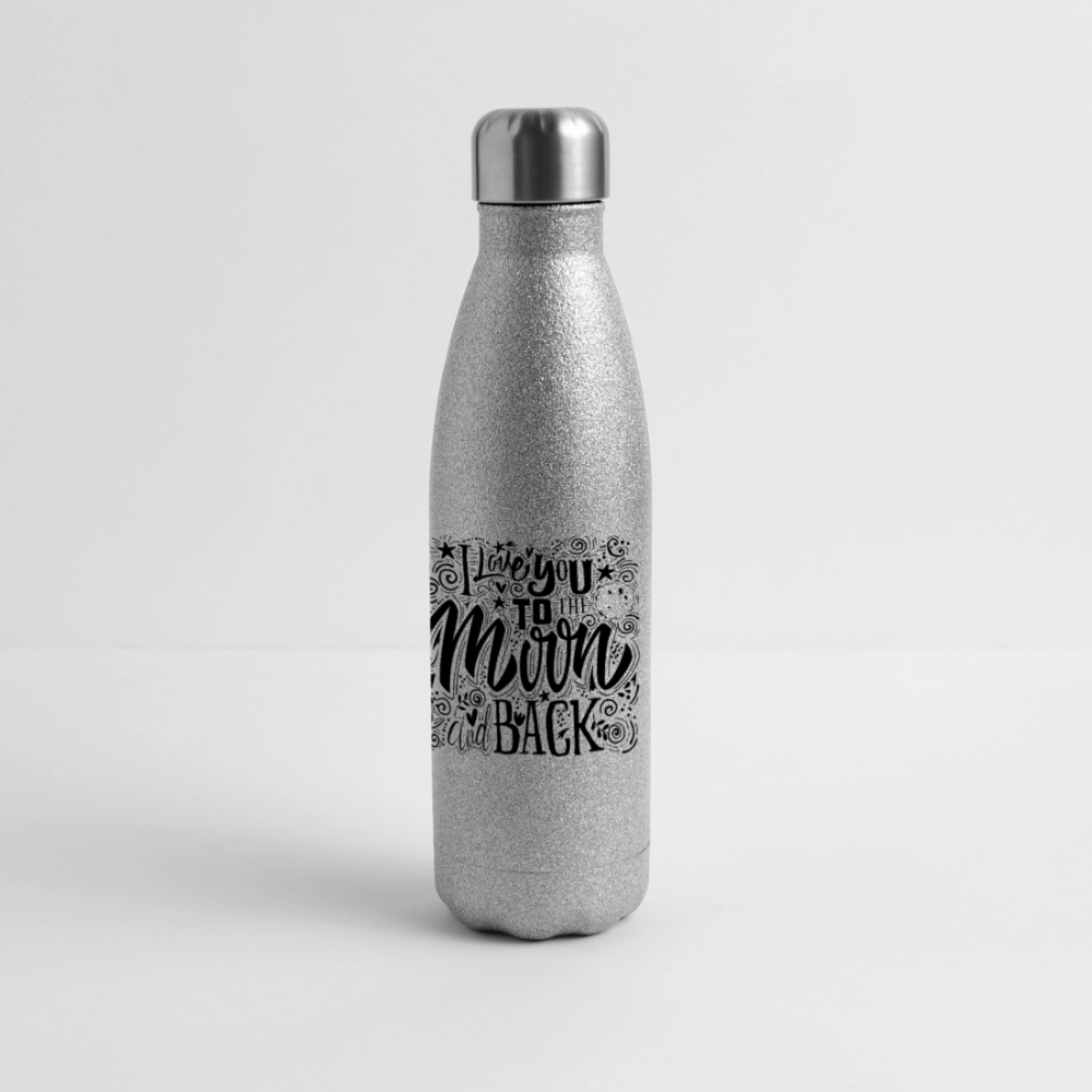 Roestvrijstalen glitter-thermosfles - silver glitter