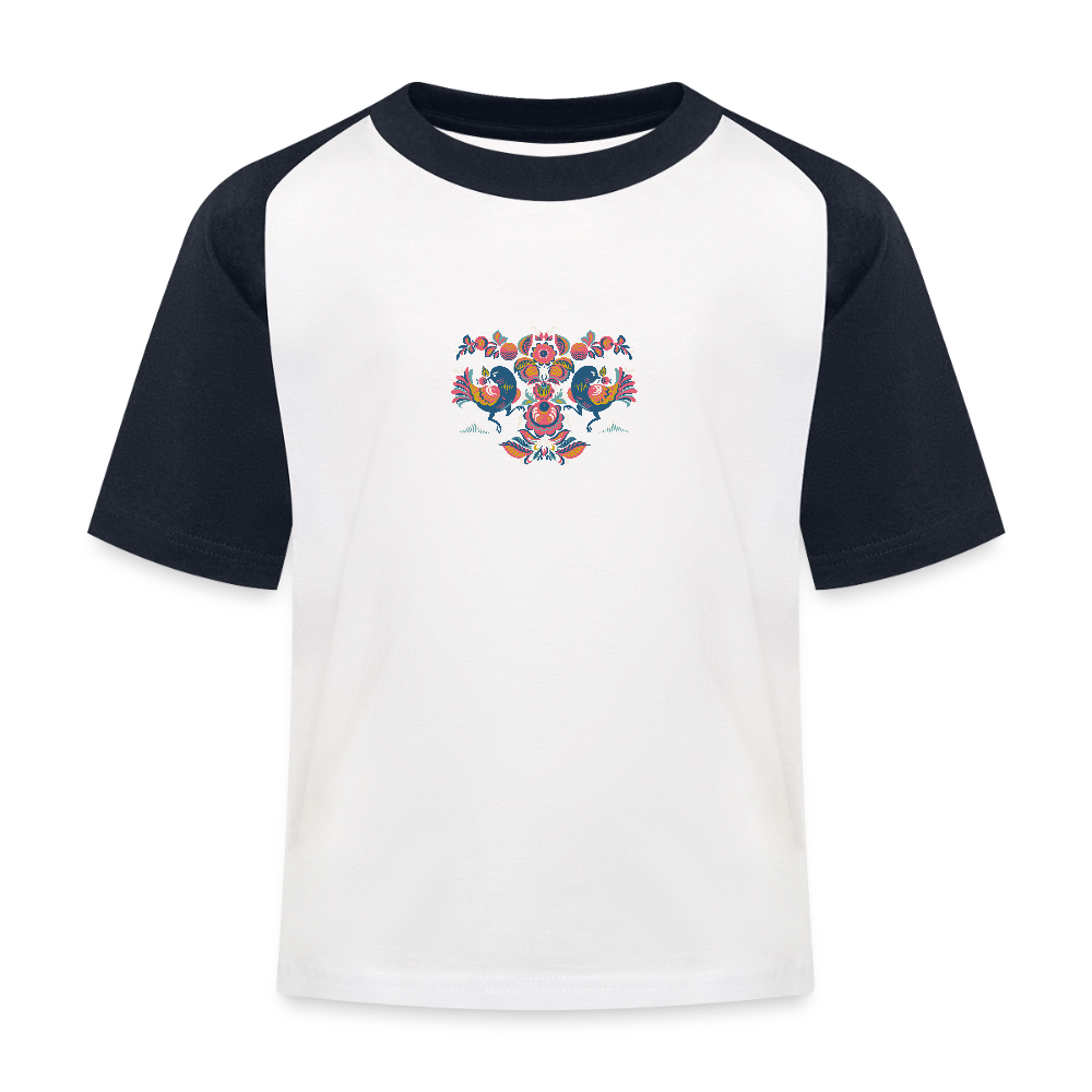 Kinderen baseball T-shirt - wit/navy