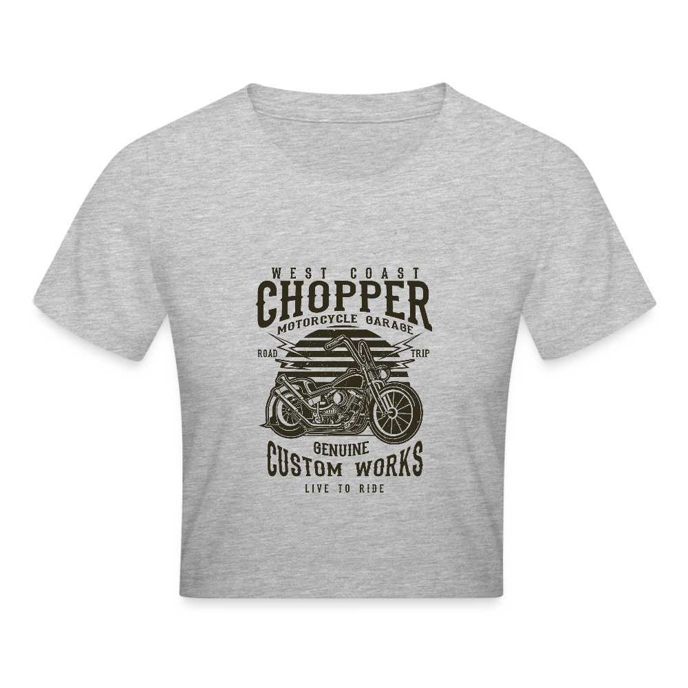 Cropped T-Shirt - grijs gemêleerd