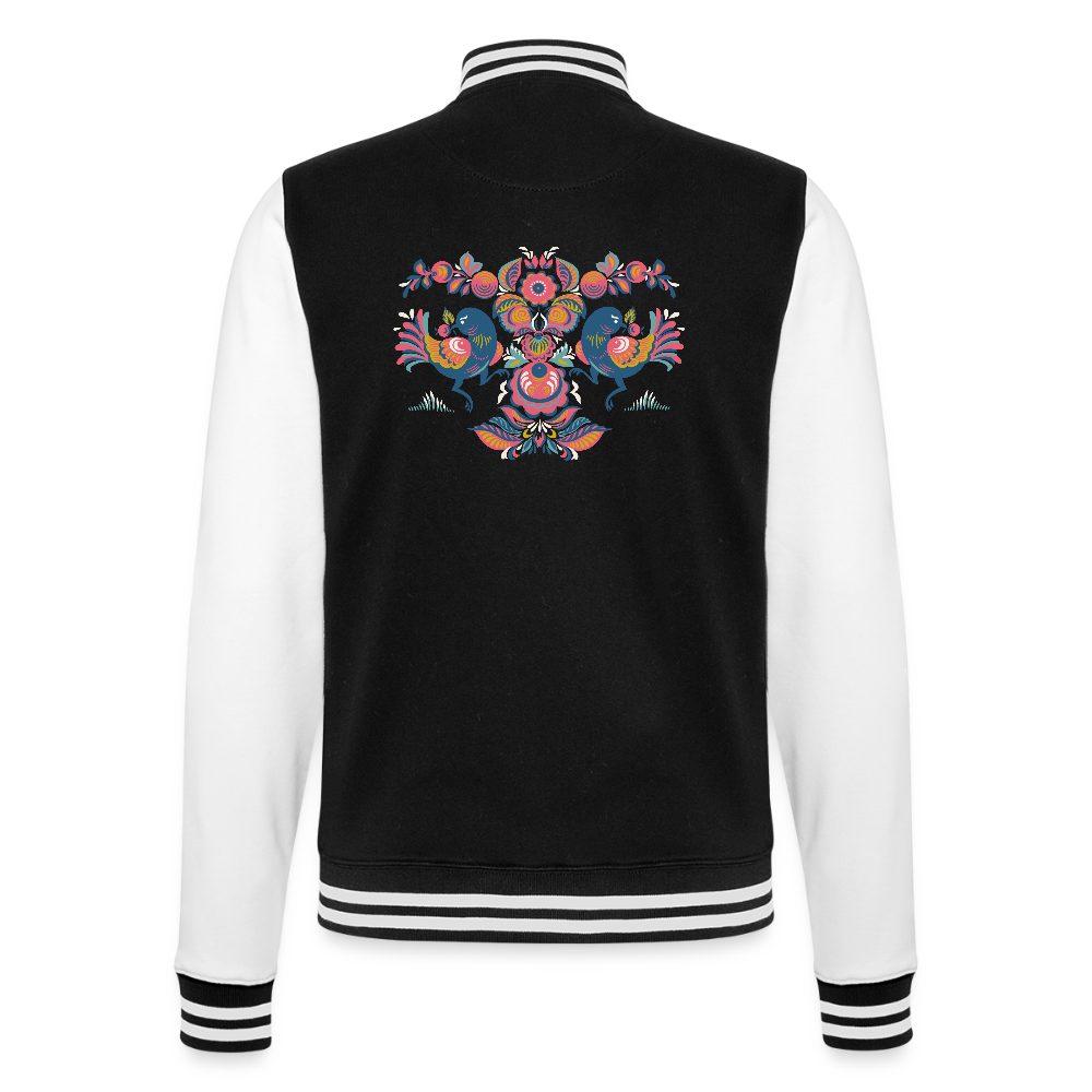 College sweatjacket - zwart/wit