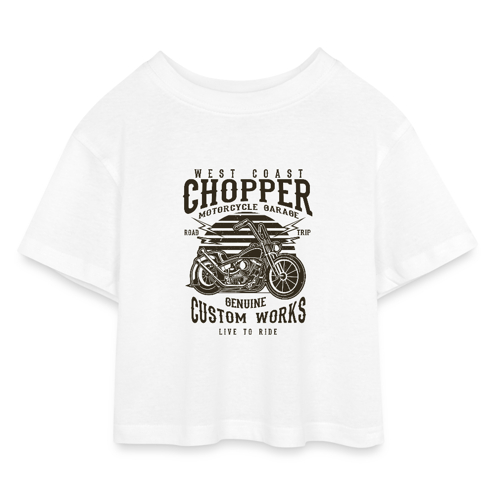 Kinderen cropped jersey T-shirt - wit