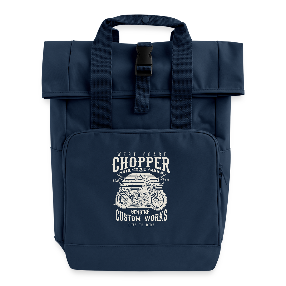 Rolltop rugzak met twee hengsels - navy