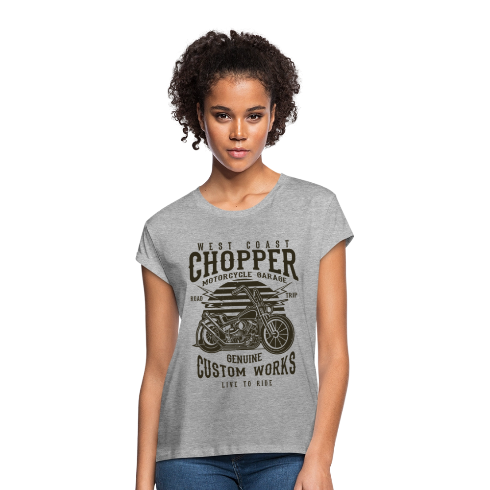 Vrouwen oversize T-shirt - grijs gemêleerd