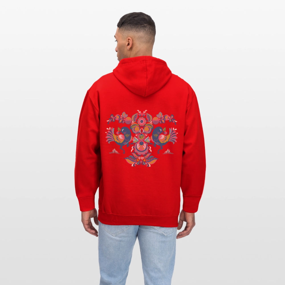 Contrast hoodie - rood/wit