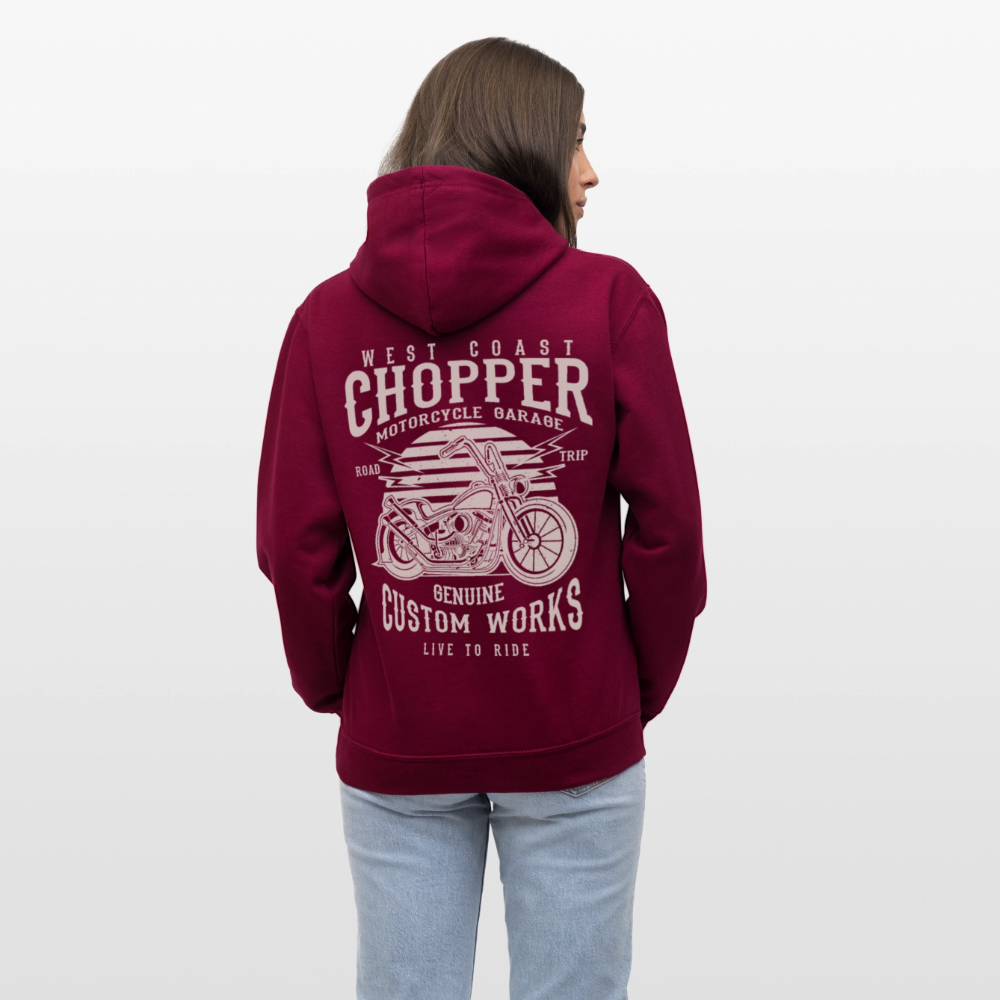 Contrast hoodie - wijnrood/antraciet