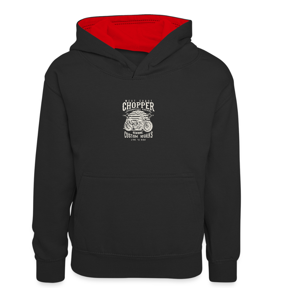 Teenager contrast-hoodie/kinderen contrast-hoodie - zwart/rood