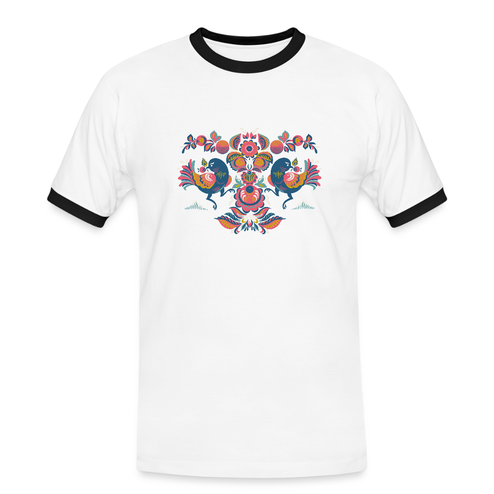 Mannen contrastshirt - wit/zwart