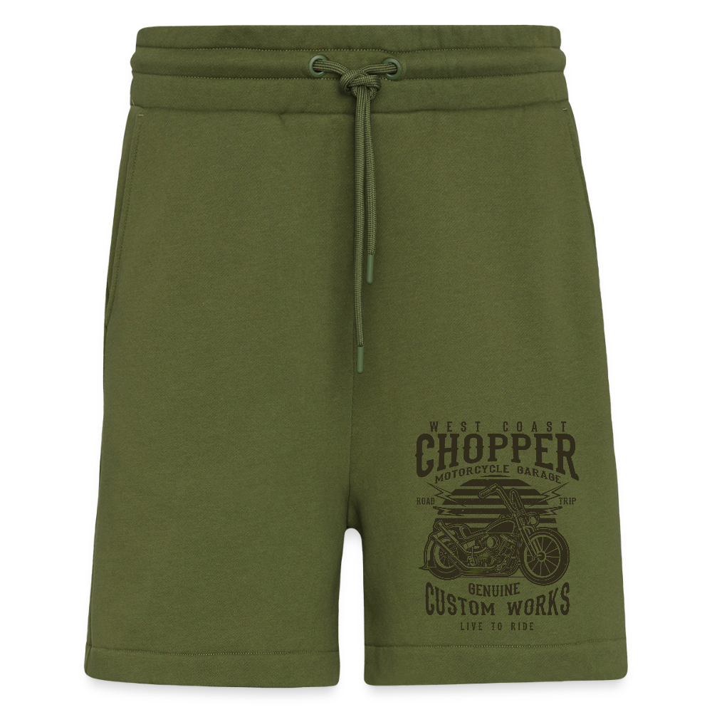 Organic relaxed shorts made in EU - MOSS GREEN