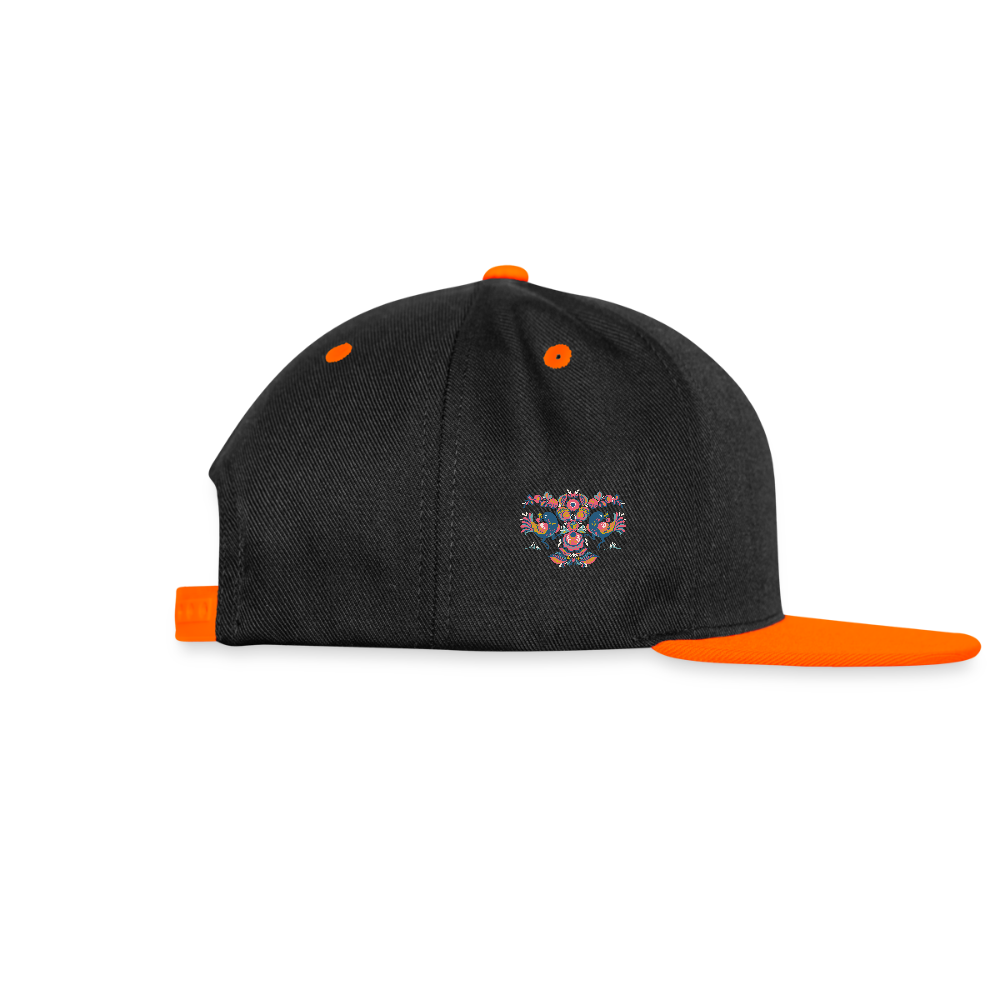 Contrast snapback cap - zwart/neonoranje