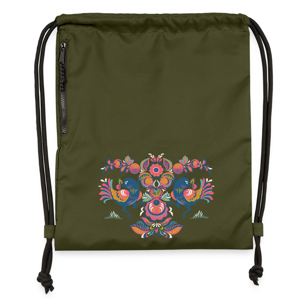 Gymtas van gerecycled materiaal - military green