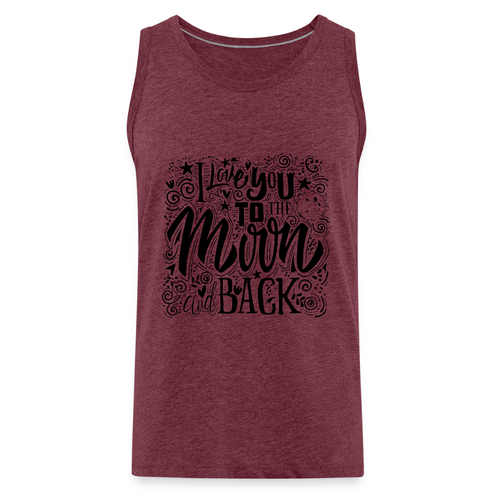 Mannen Premium tank top - bordeaux gemêleerd