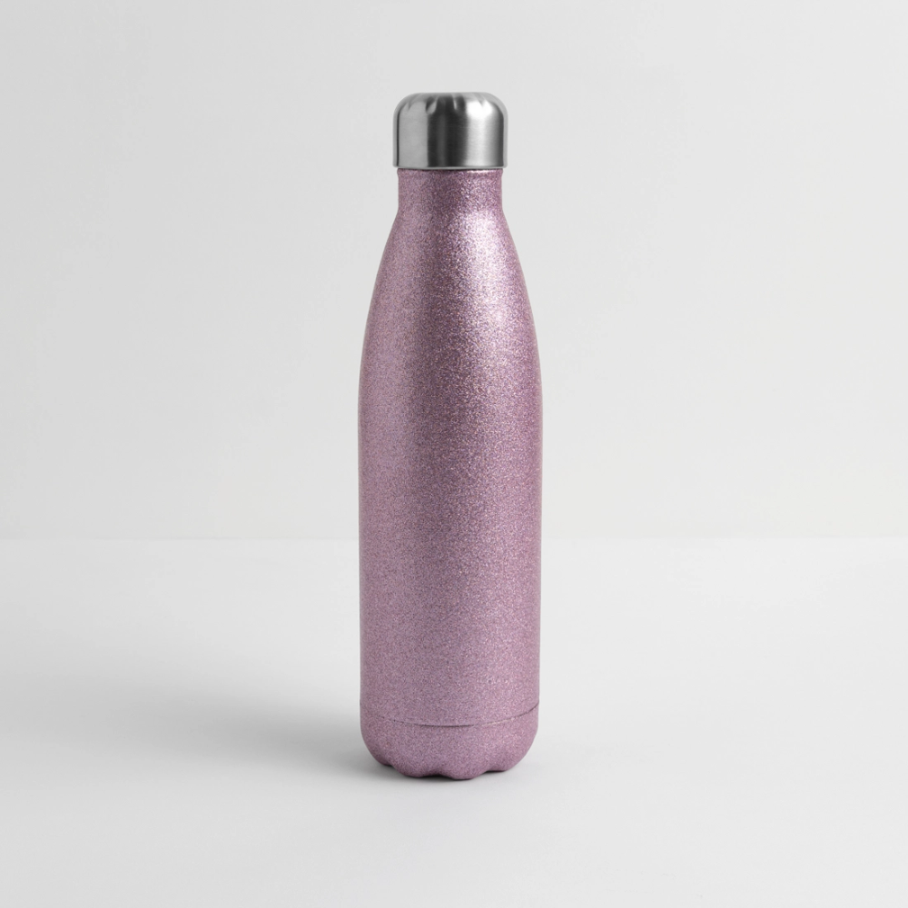 Roestvrijstalen glitter-thermosfles - pink glitter