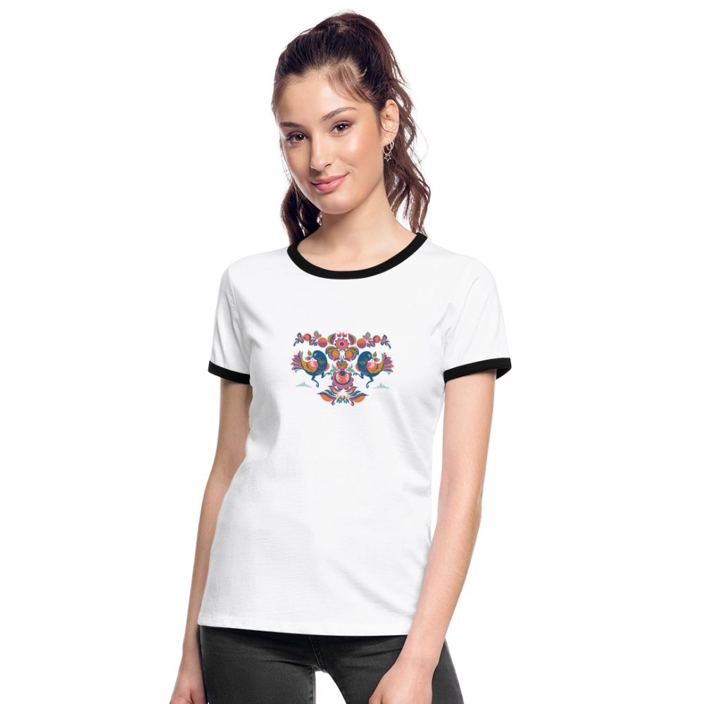 Vrouwen contrastshirt - wit/zwart