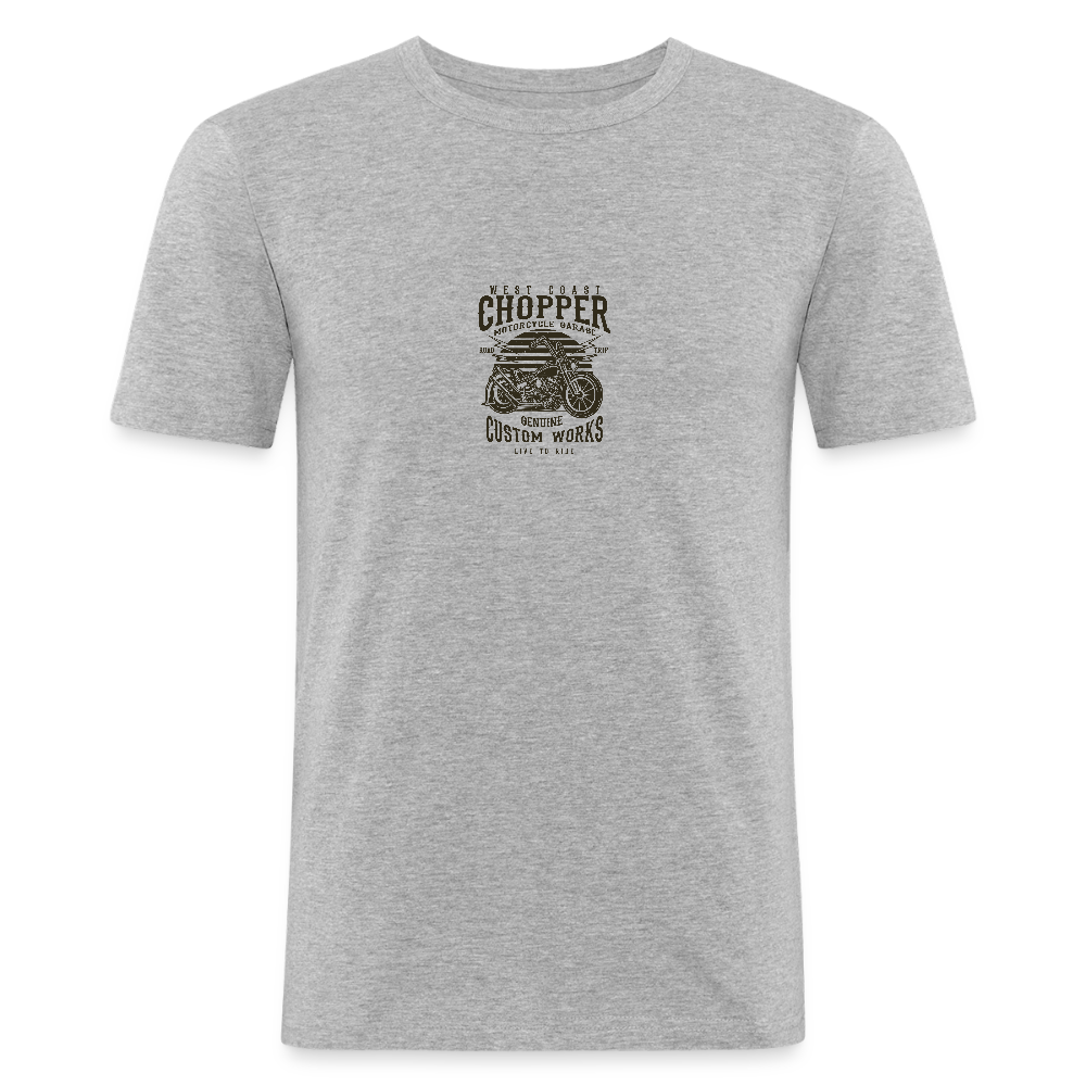 Mannen slim fit T-shirt - grijs gemêleerd