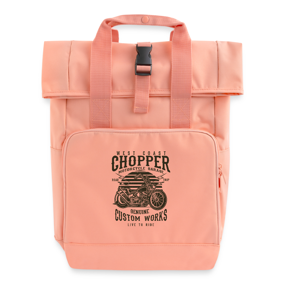 Rolltop rugzak met twee hengsels - chintzroze