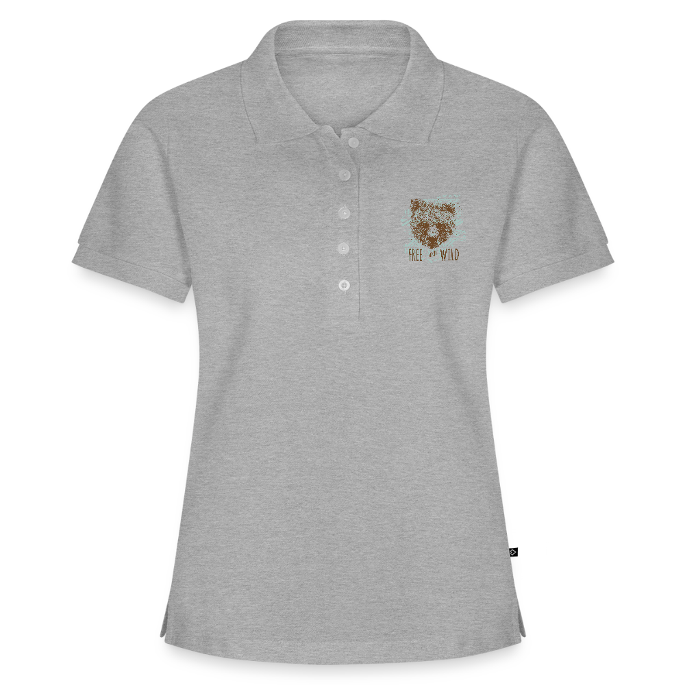 Vrouwen Premium Bio Poloshirt - grijs gemêleerd