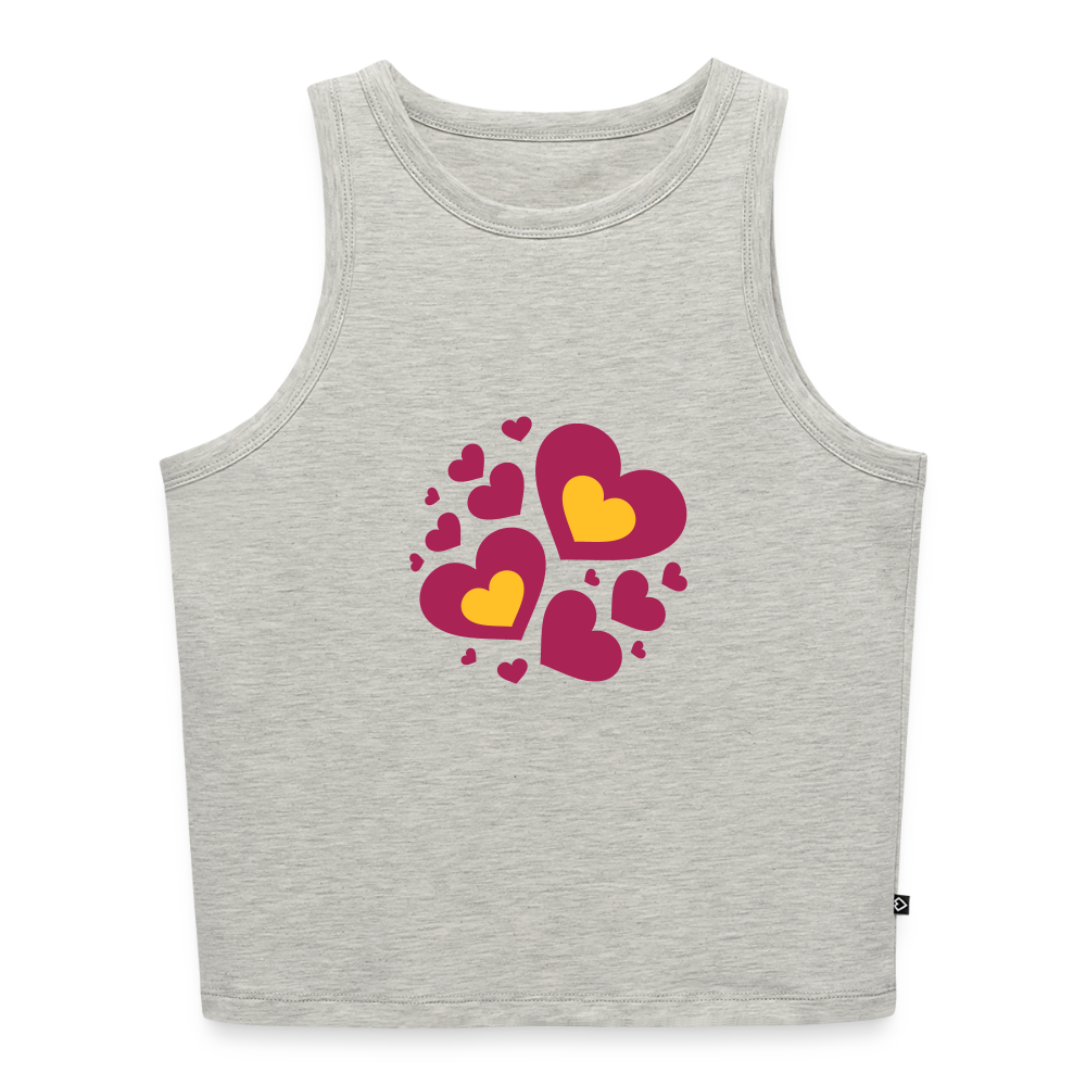 Vrouwen cropped tanktop - grijs gemêleerd