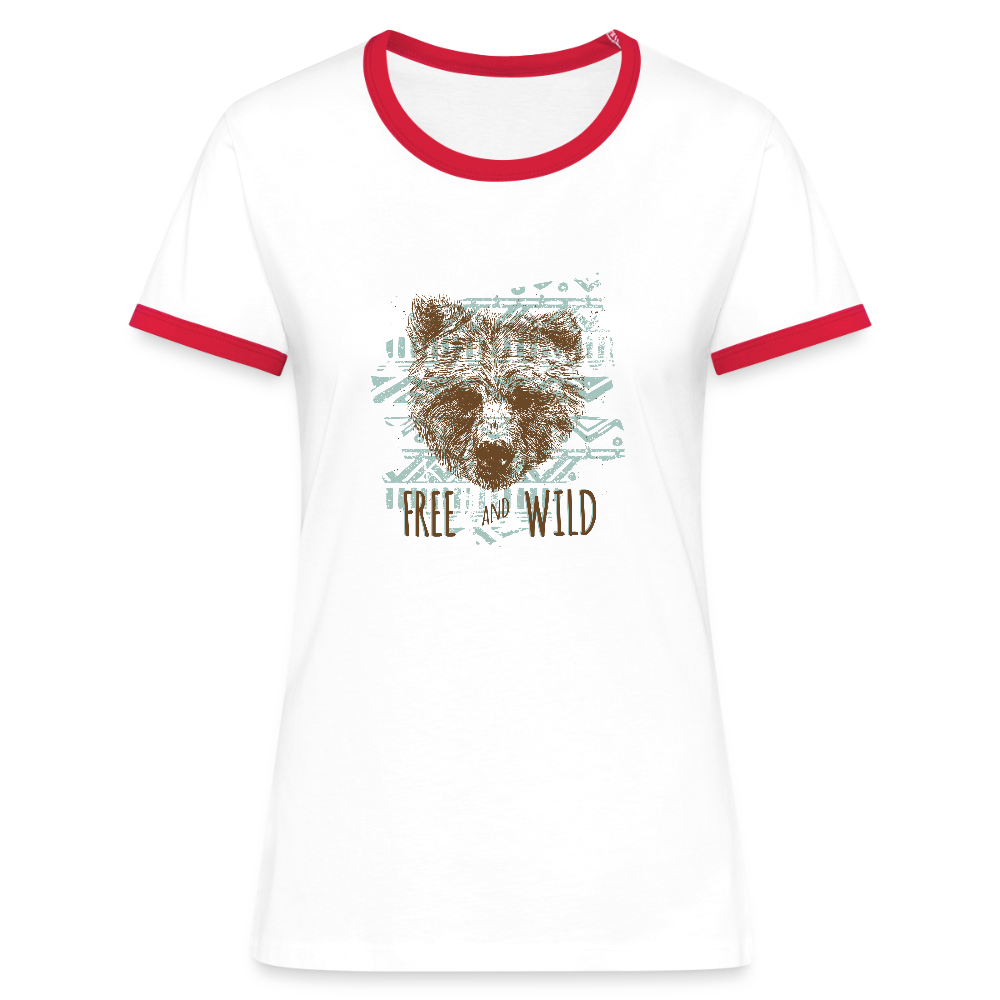 Vrouwen contrastshirt - wit/rood