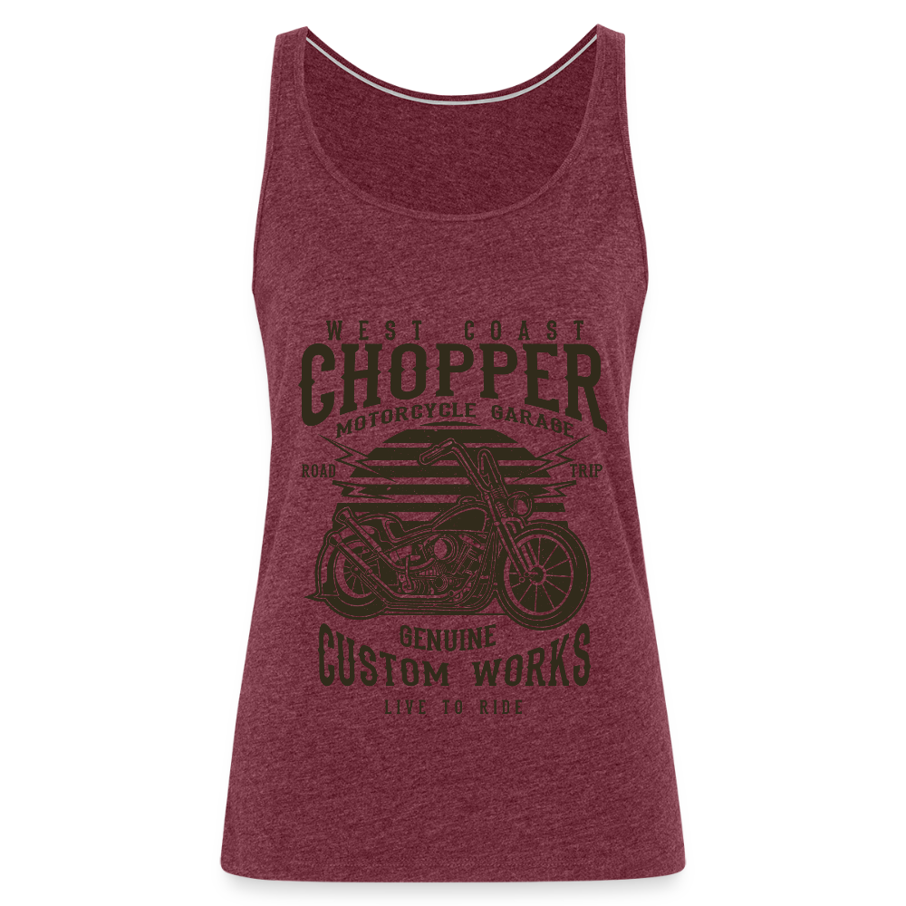 Vrouwen Premium tank top - bordeaux gemêleerd