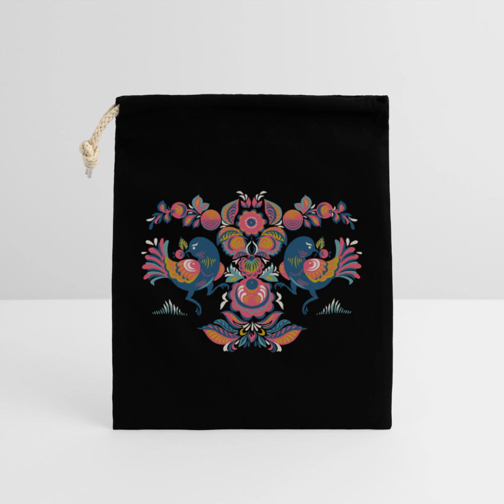 Afsluitbare cadeauzak van katoen (25x30cm) - zwart