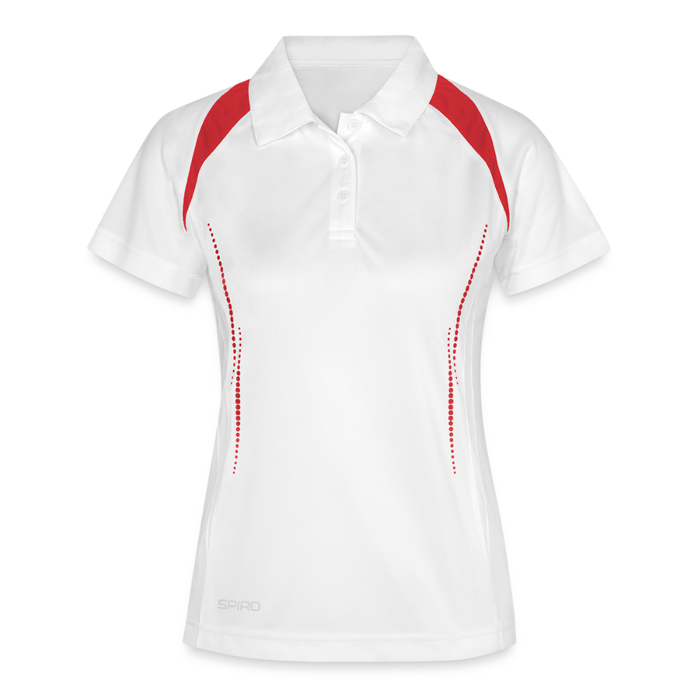 Vrouwen polo ademend - wit/rood