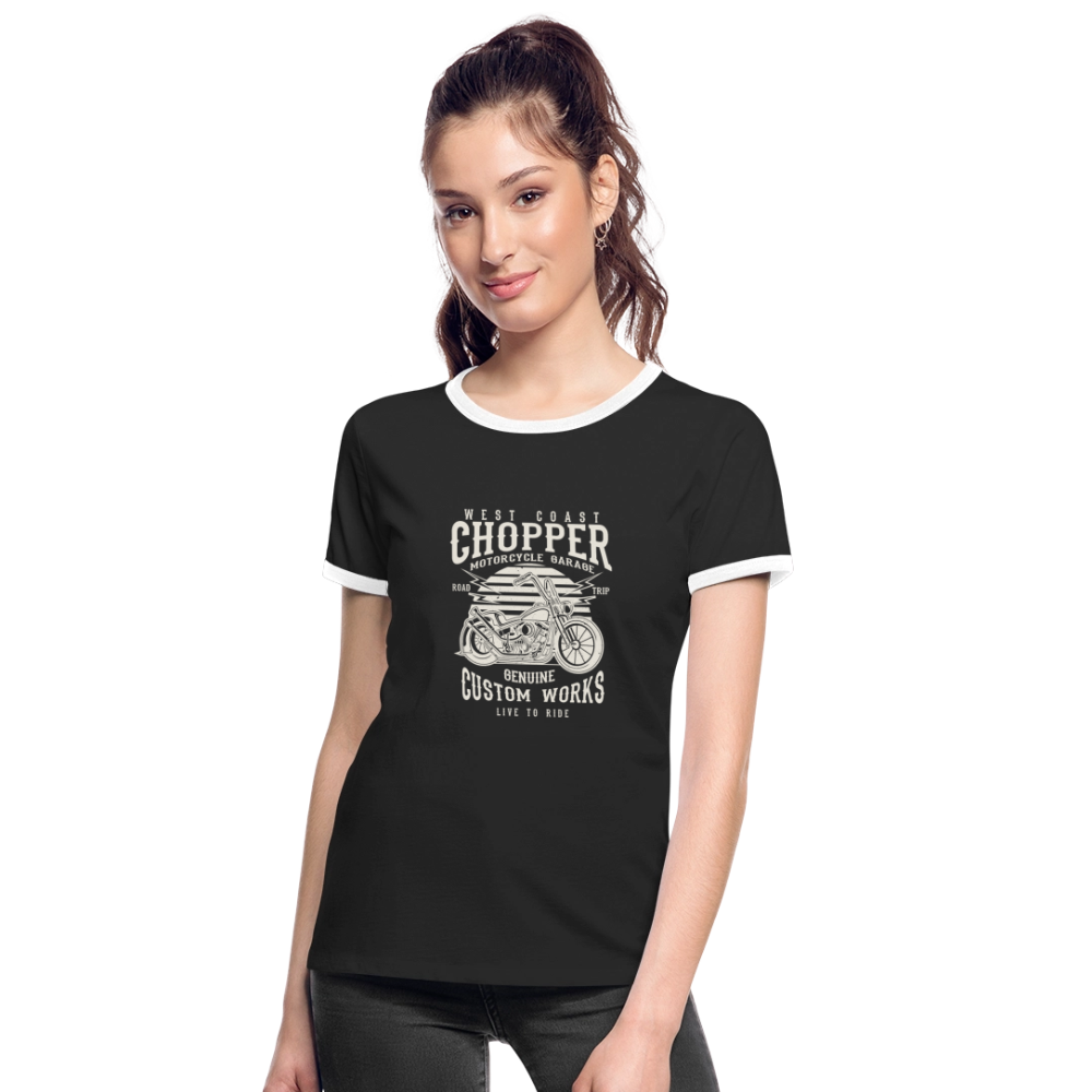 Vrouwen contrastshirt - zwart/wit