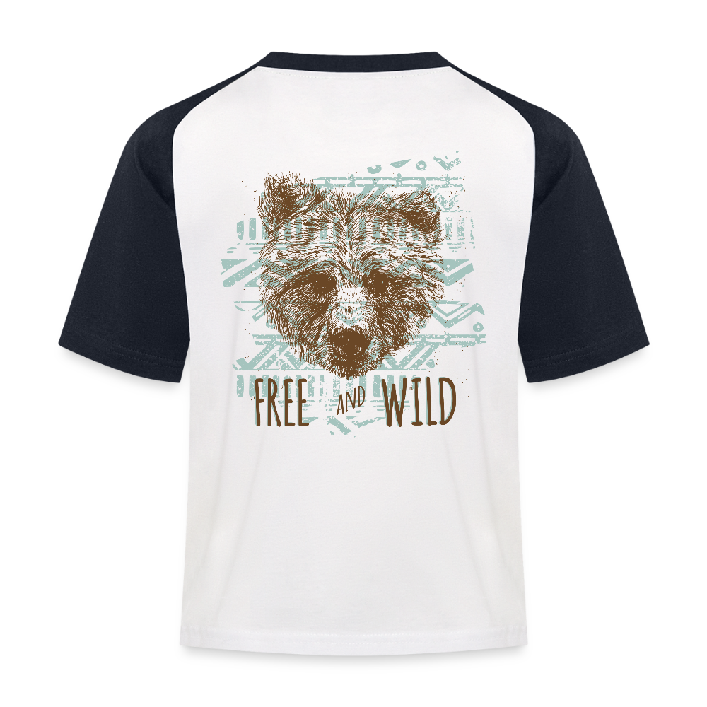 Kinderen baseball T-shirt - wit/navy