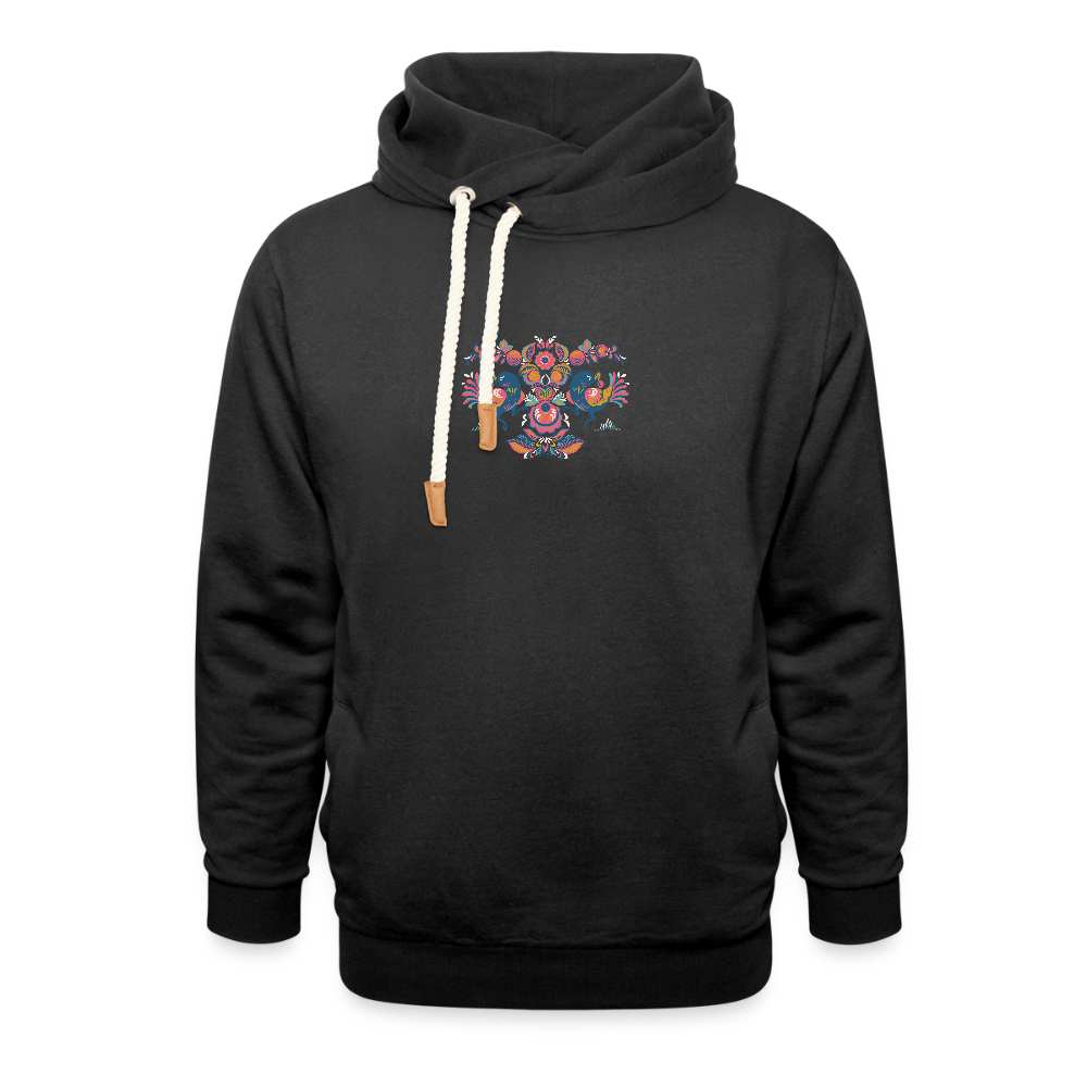 Unisex sjaalkraag hoodie - zwart