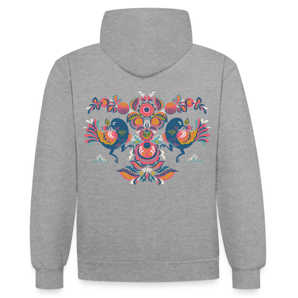 Contrast hoodie - grijs gemêleerd/navy