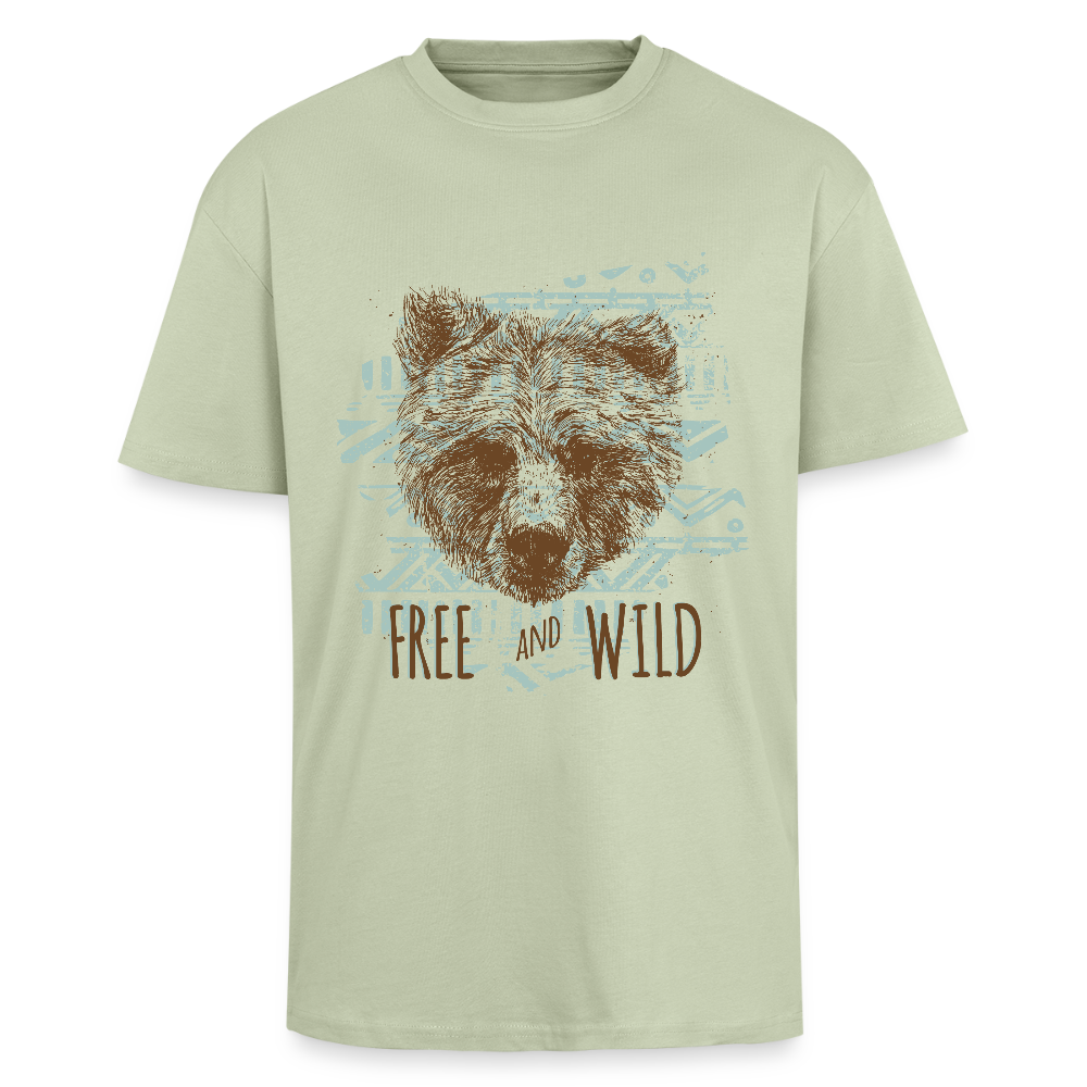 Dik oversized T-shirt - licht saliegroen