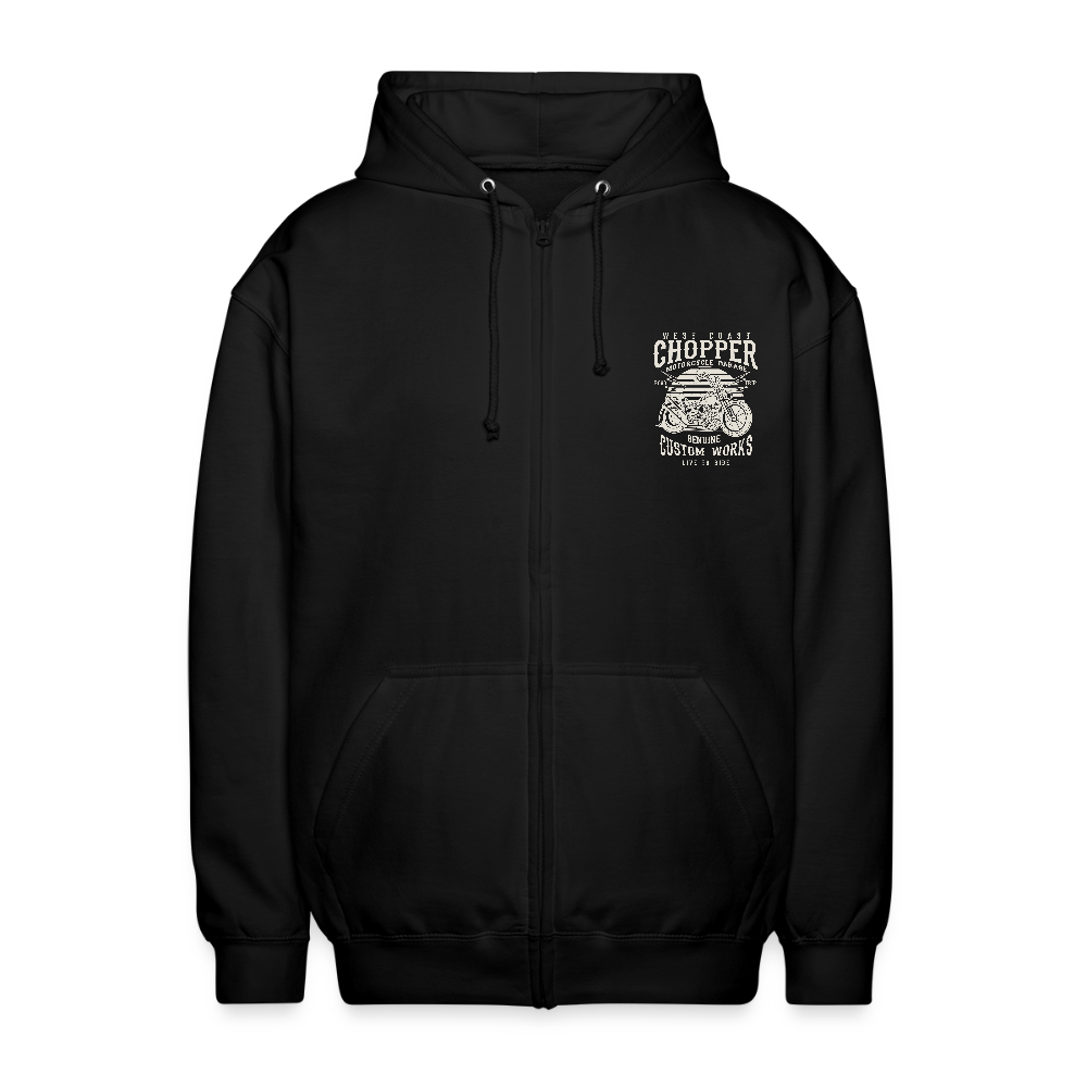 Uniseks zip hoodie - zwart