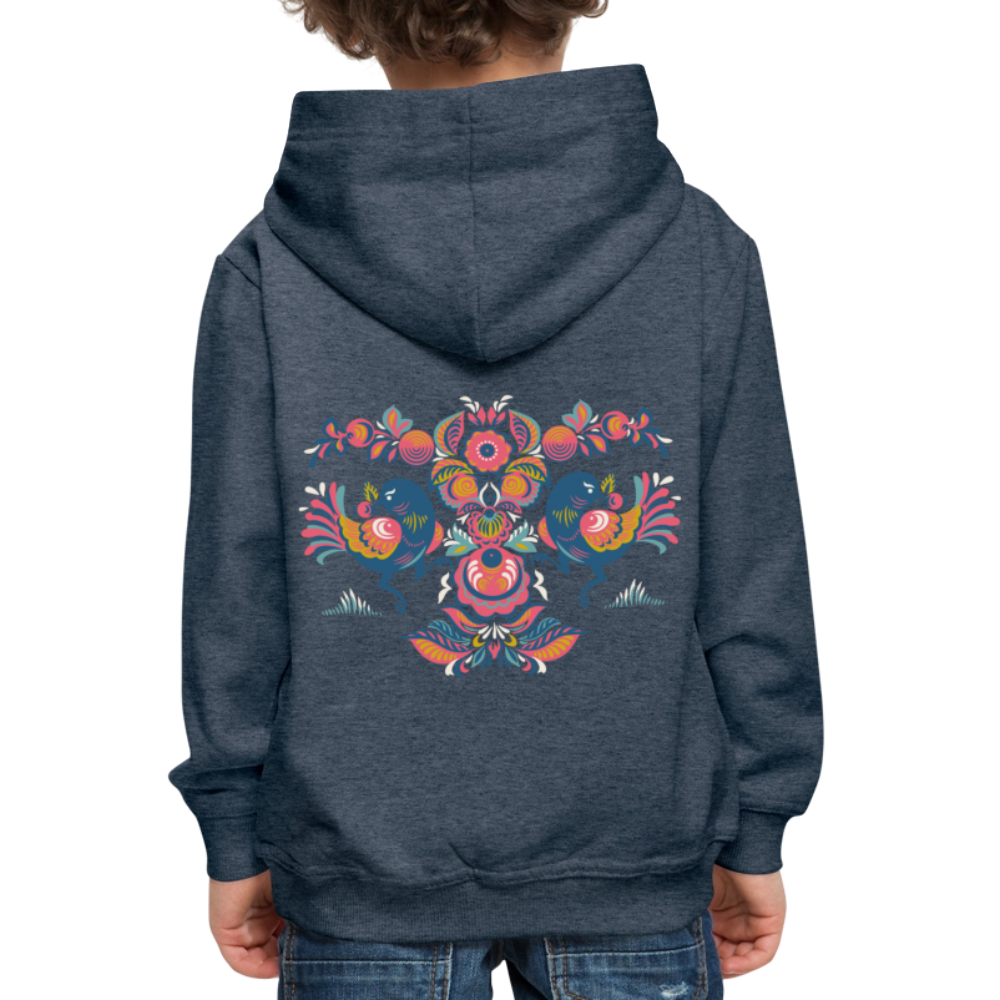 Kinderen trui Premium met capuchon - jeansblauw