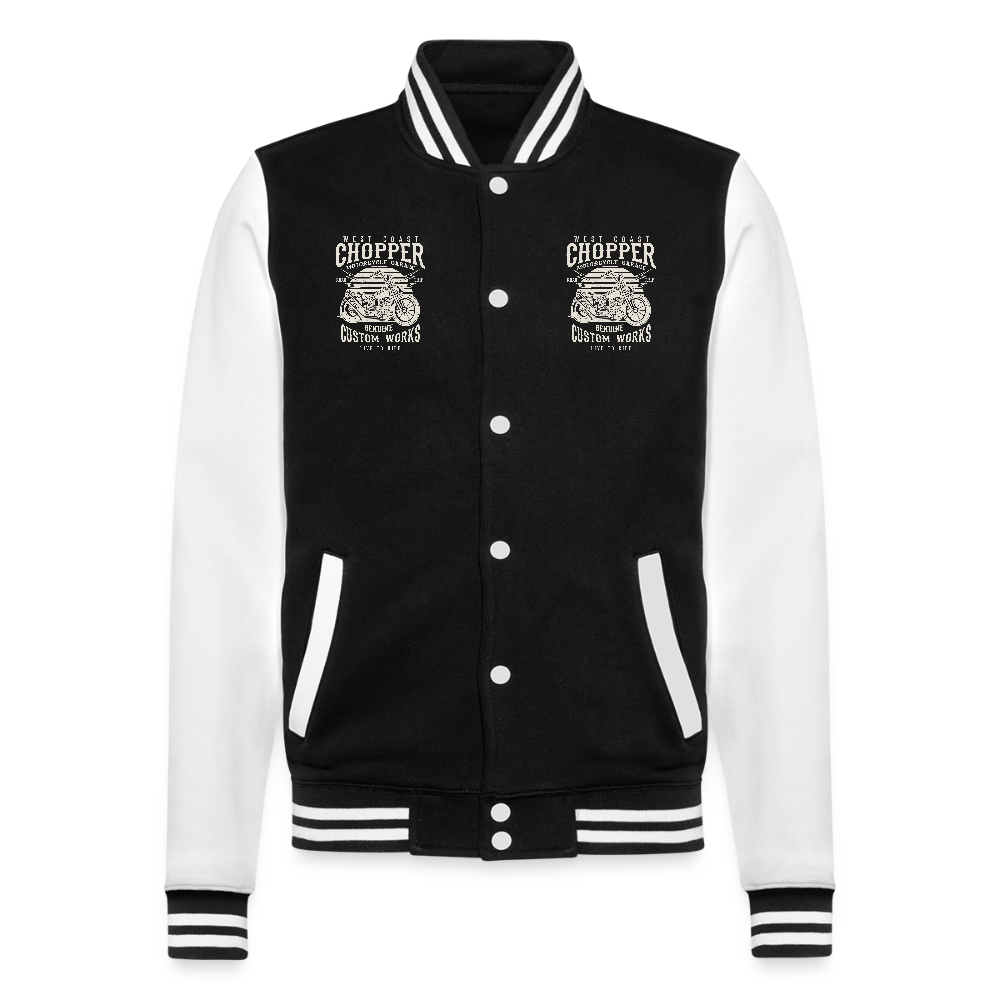 College sweatjacket - zwart/wit