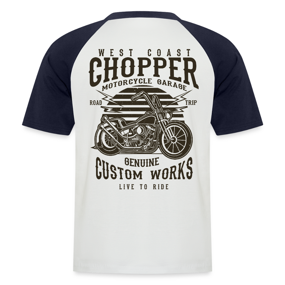 Mannen baseballshirt korte mouw - wit/navy