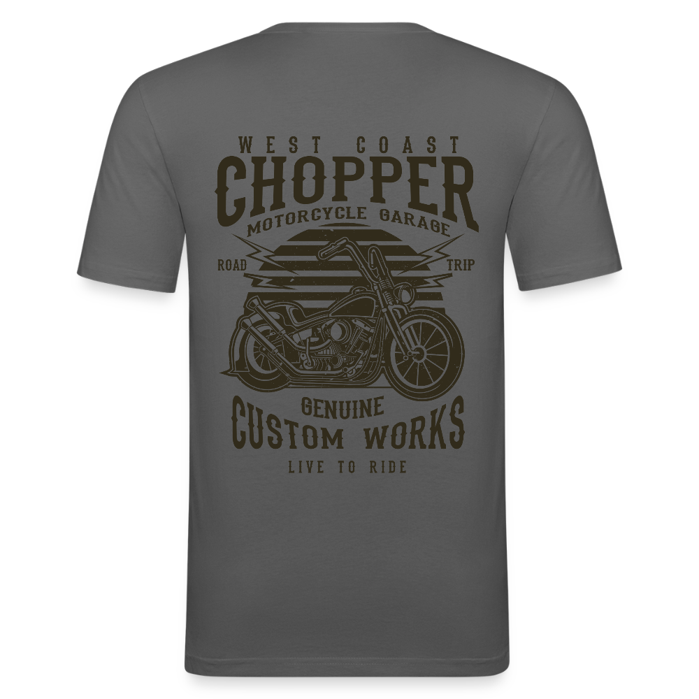 Mannen slim fit T-shirt - grafietgrijs