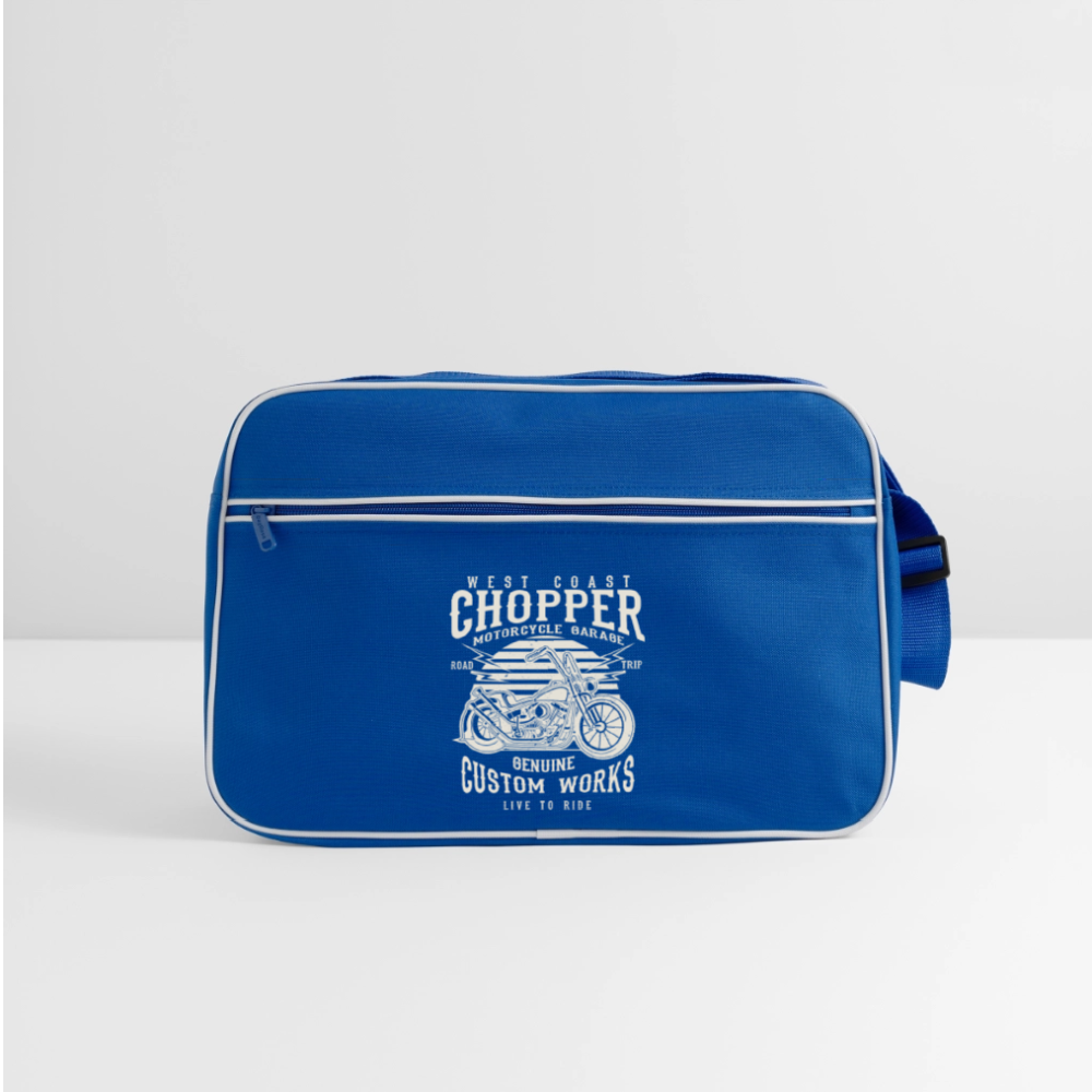 Retro-tas - blauw/wit