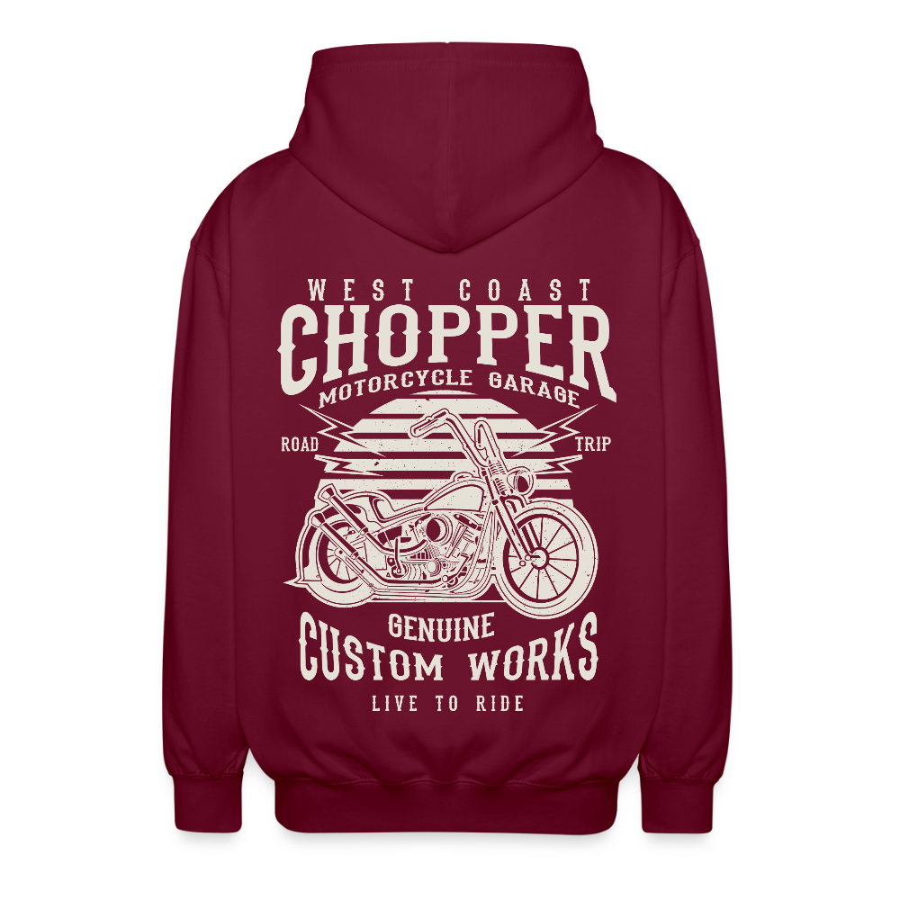 Uniseks zip hoodie - bordeaux