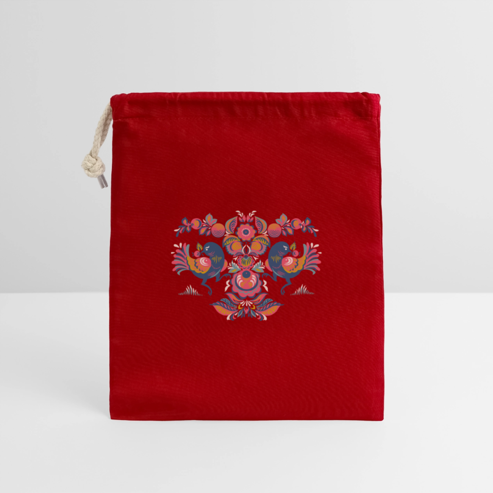 Afsluitbare cadeauzak van katoen (25x30cm) - rood