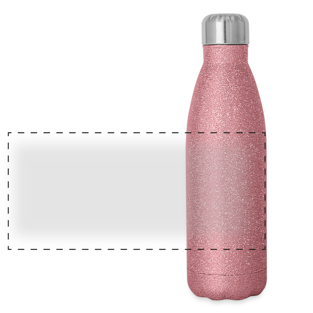 Roestvrijstalen glitter-thermosfles - pink glitter