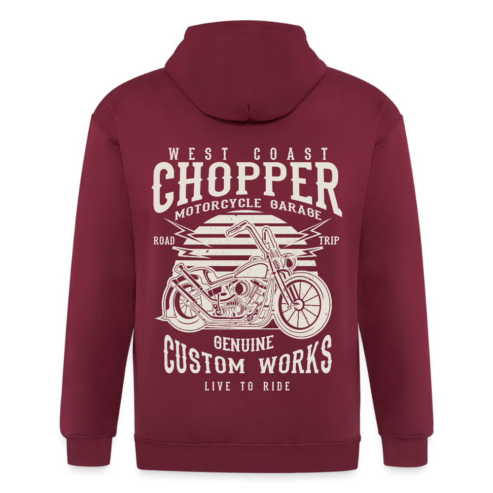 Mannenjack Heavyweight met capuchon - maroon