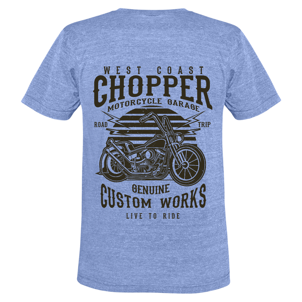 Unisex tri-blend T-shirt van Bella + Canvas - blauw gemêleerd