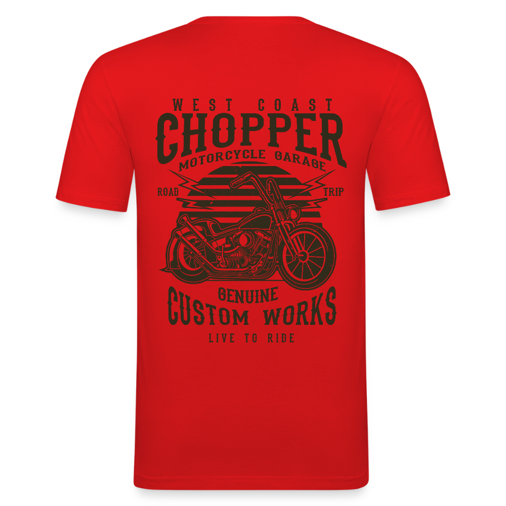 Mannen slim fit T-shirt - rood