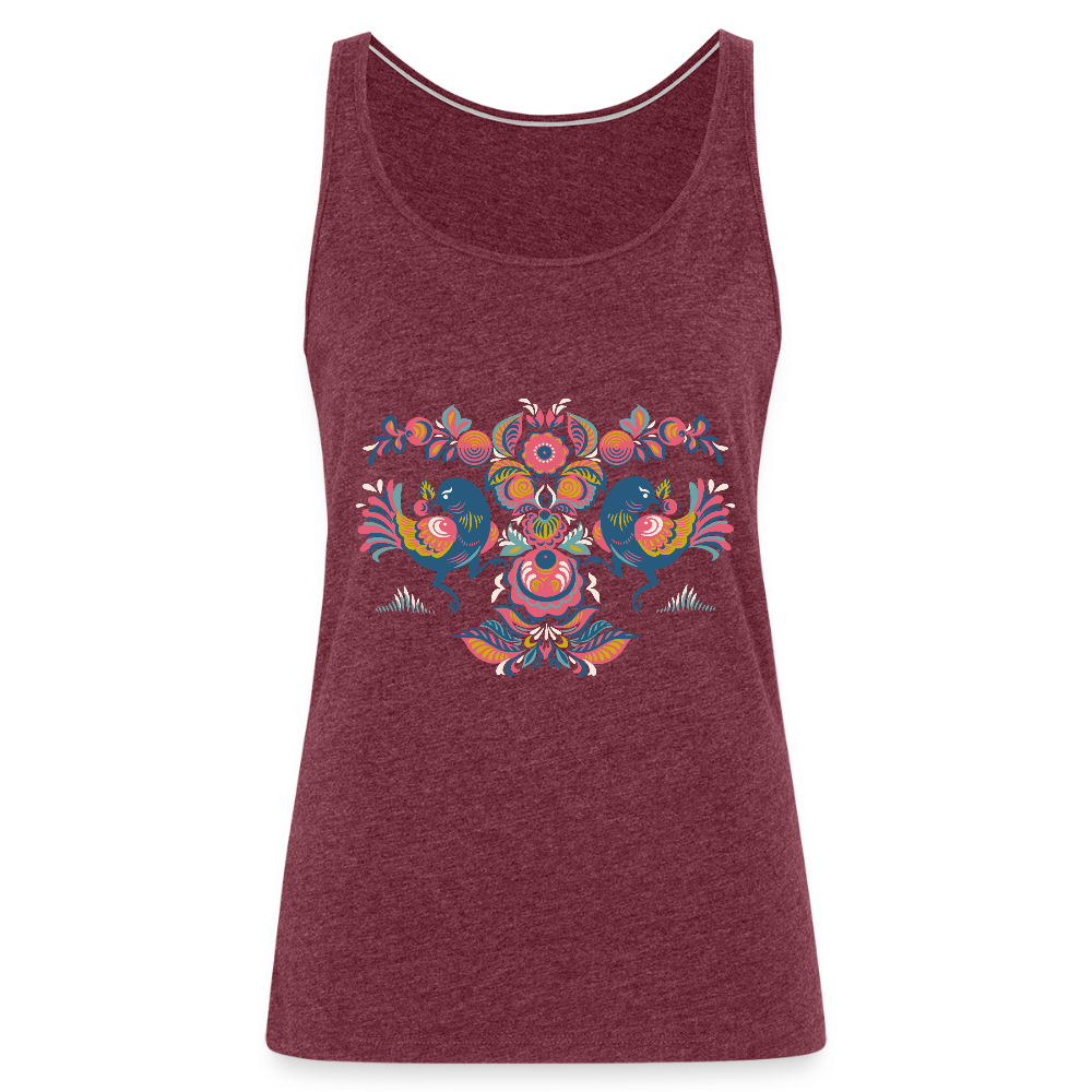 Vrouwen Premium tank top - bordeaux gemêleerd
