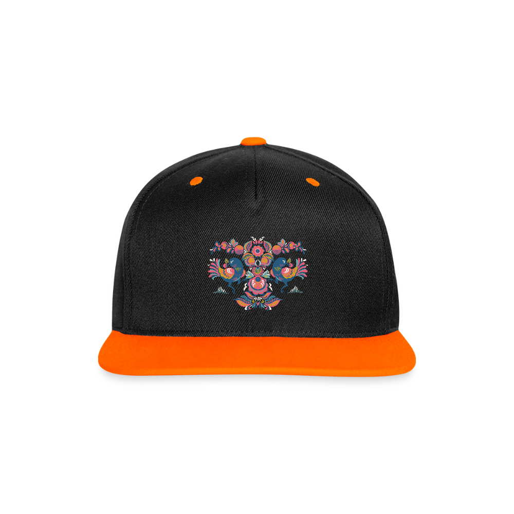 Contrast snapback cap - zwart/neonoranje