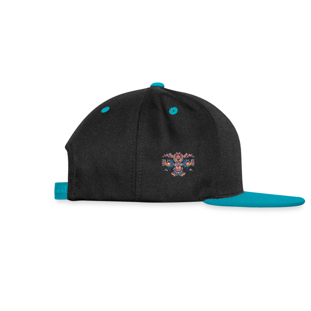 Contrast snapback cap - zwart/turquoise