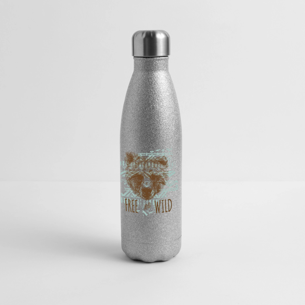 Roestvrijstalen glitter-thermosfles - silver glitter