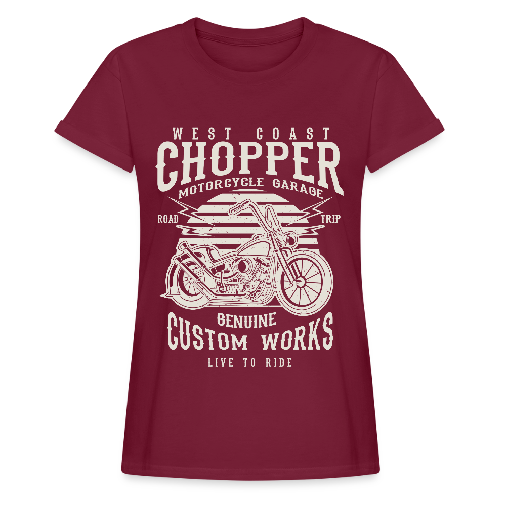 Vrouwen oversize T-shirt - bordeaux
