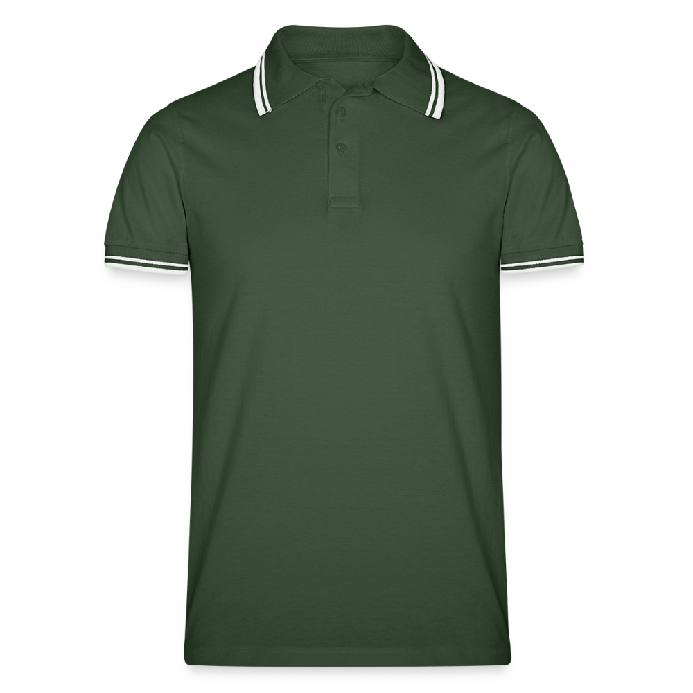 Mannen tipped poloshirt - dennengroen/wit